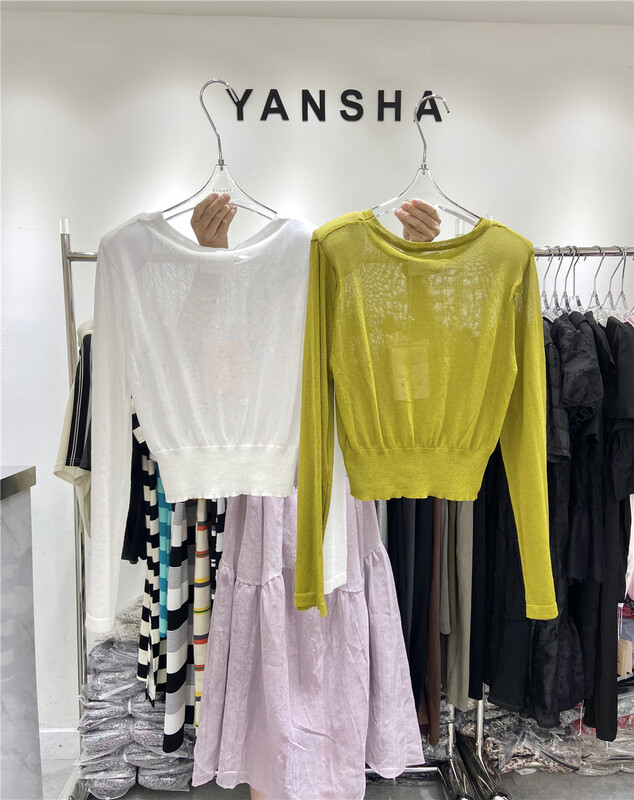 [Yan Sha] simple and versatile shoulder pad long sleeve sweater 231# CLS