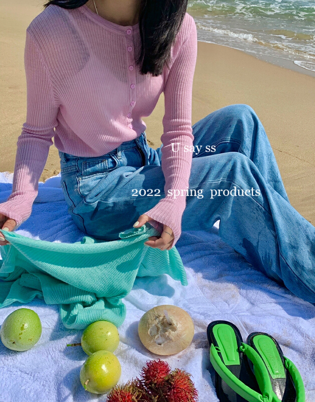 goods in stock! New year in early spring! [u say] round neck two button knit cardigan 65337# LSL
