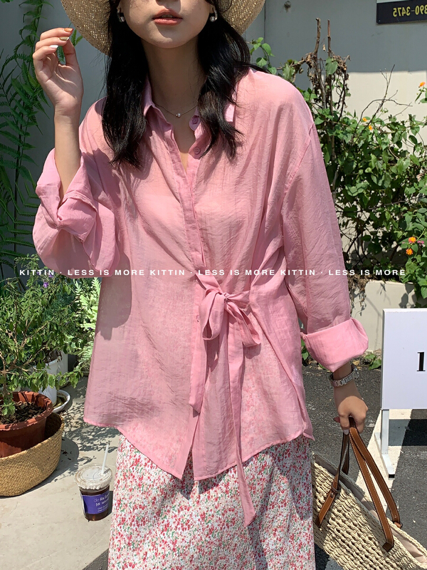 New in early summer! [Kittin] Korean style bandage shirt 8505# XYY