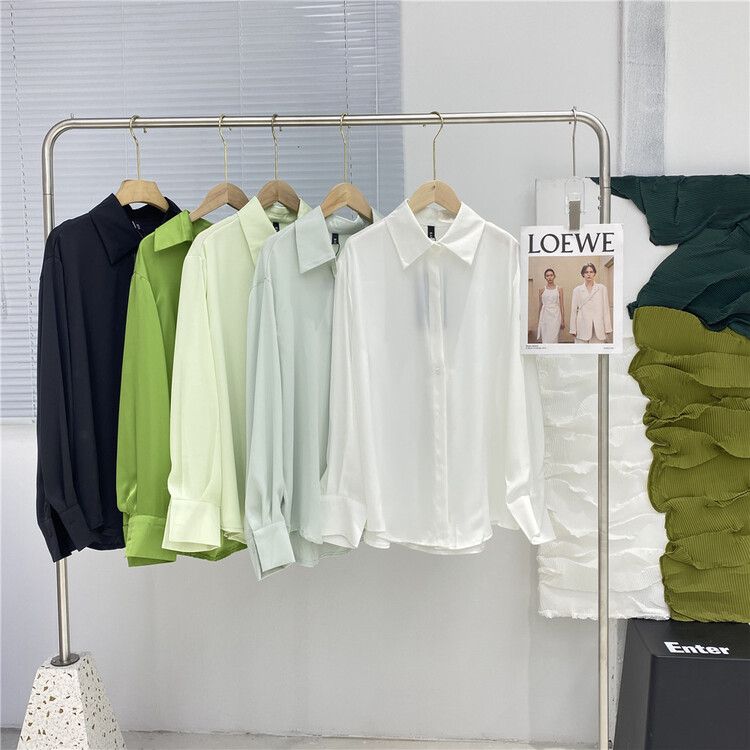 [semi plain] Korean solid color versatile shirt f203# ZSY