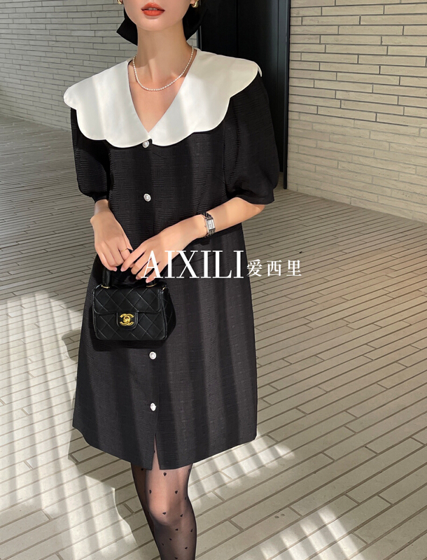 goods in stock! New year in early spring! [aixili aisili] Korean fashion single breasted dress 6126# WPL