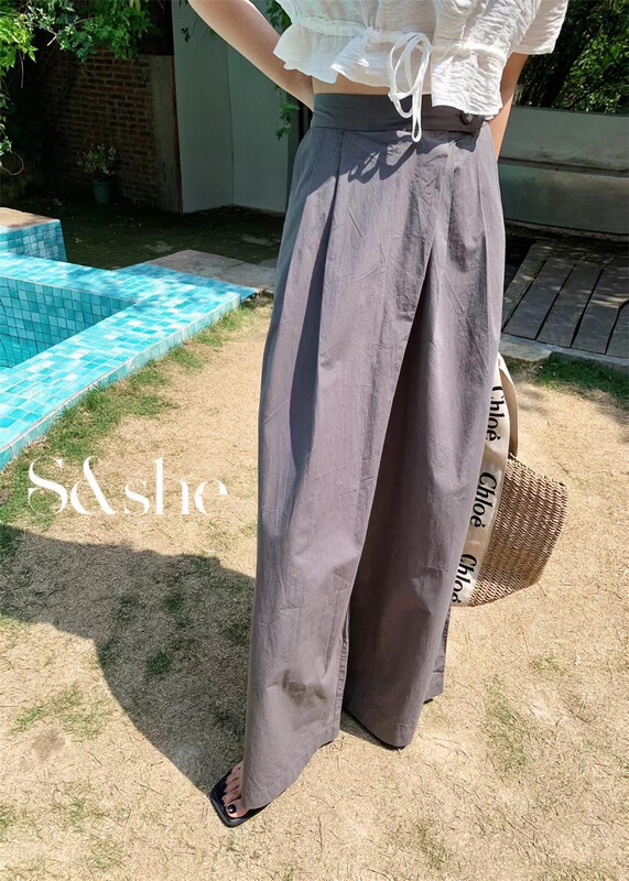 [she] high waist fashionable wide leg casual pants 1198a# XJ