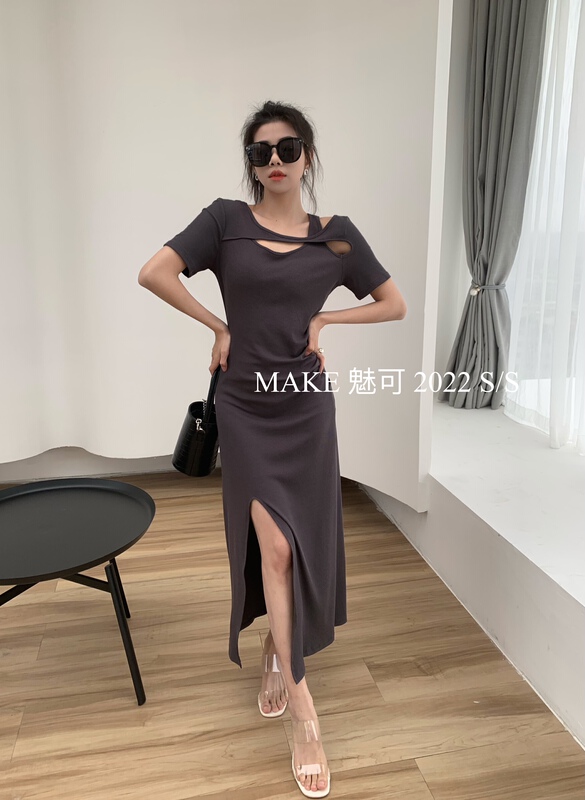 New in early summer! [make Meike] niche design slit dress 50054# XJ