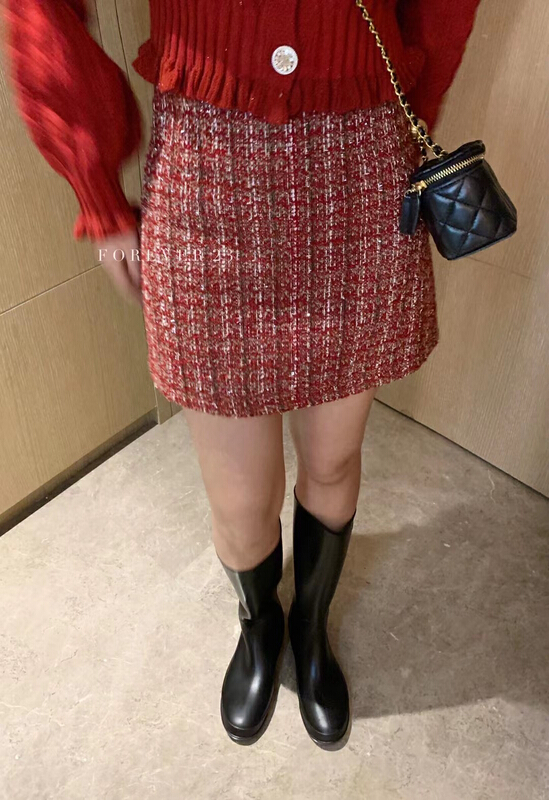 goods in stock! New year in early spring! [forever23] Korean little sister glittering small fragrance skirt 651# hjy