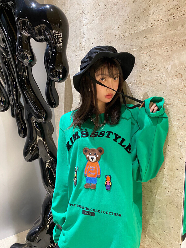 [Nancy] cartoon loose lazy long sleeve T-shirt 6061# WPL