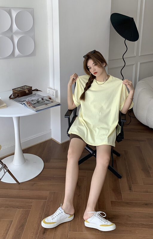[11An] clear color slit fashion short sleeve T-shirt a6361# LSL