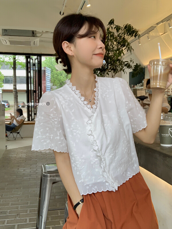 [seek peach] Korean single breasted comfortable shirt 5210# ll