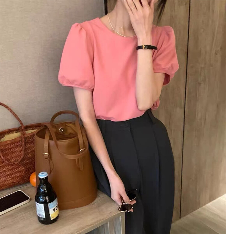 New in early summer! [the lab] Korean style gentle style bubble sleeve shirt 2137# zxx