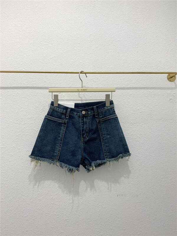 [u.she] Korean versatile skinny denim shorts 98081# cqw