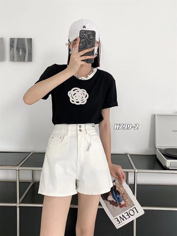 [e-ant] high waist two button comfortable Korean denim shorts 799-2# ll