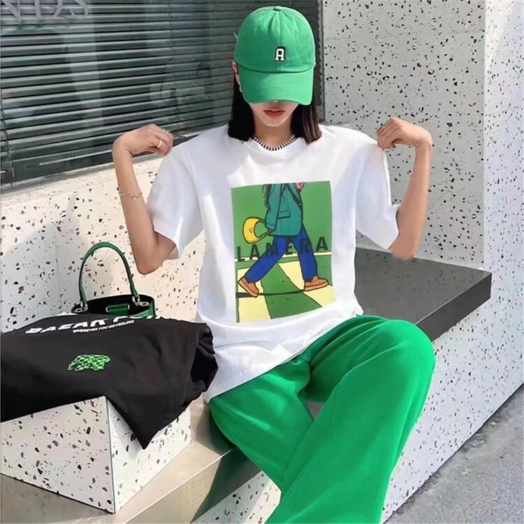 New in early summer! [muzijia] Korean round neck printed short sleeve T-shirt 66892# XYY