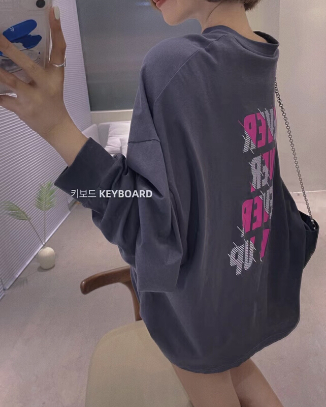 【KEYBOARD】韓版圓領寬鬆前後字母印花防曬衫  901#  LSL