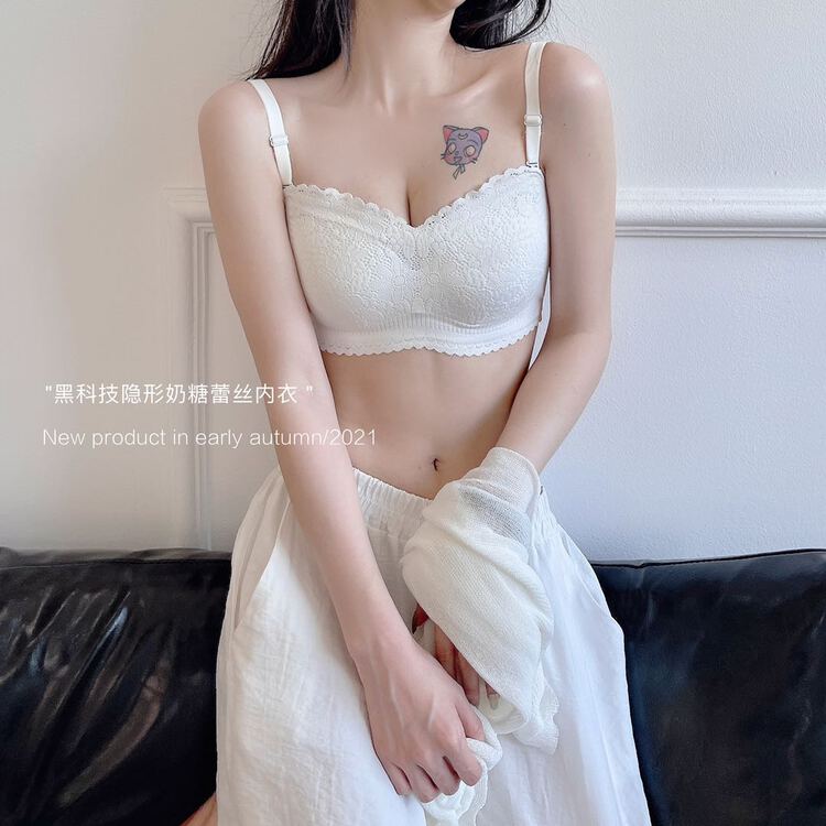 [inside] lace small chest shows big, gathered bra without steel ring n82236# zxl