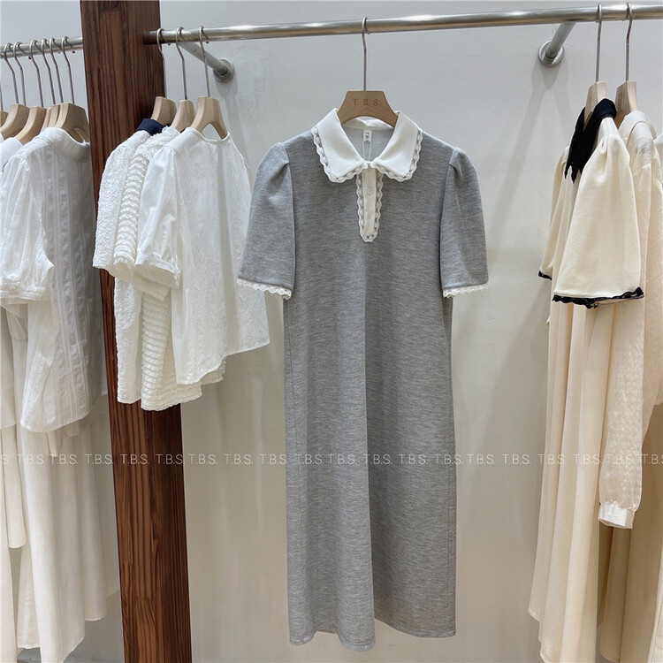 [t.b.s] polo collar contrast casual dress (dress only) 50014# lwy