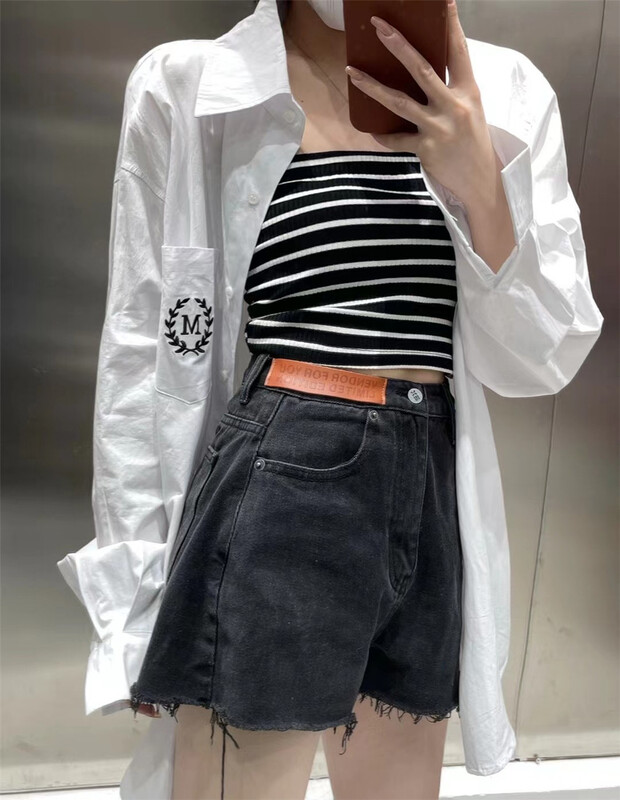 goods in stock! [x2] Korean minority design shirt w101# LSL