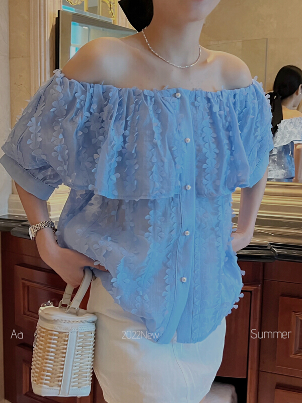 [AA studio] temperament one shoulder single breasted shirt 3294-0# WPL