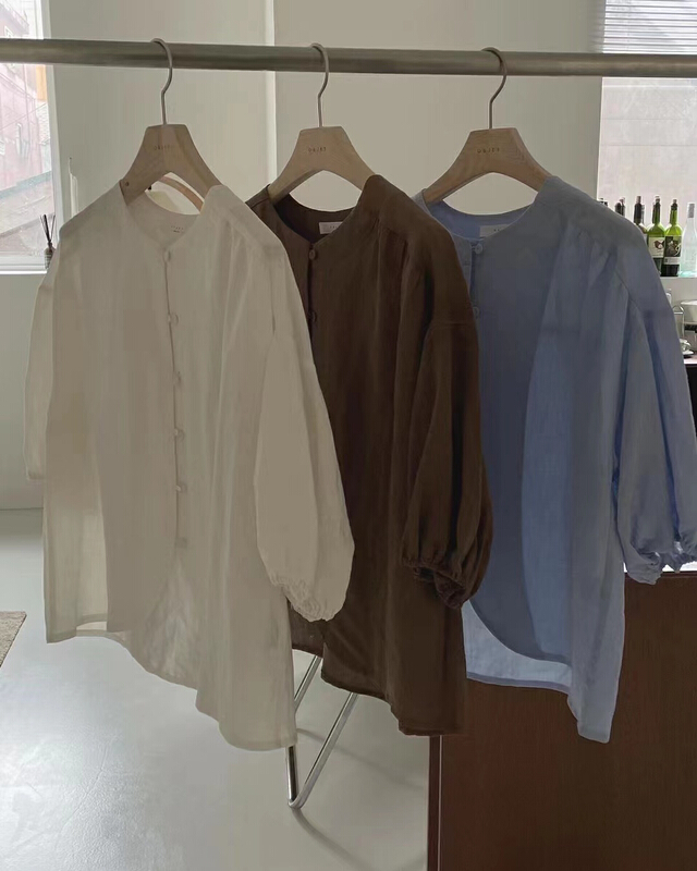 New in early summer! [on line] Korean style simple temperament shirt 6287# lwy