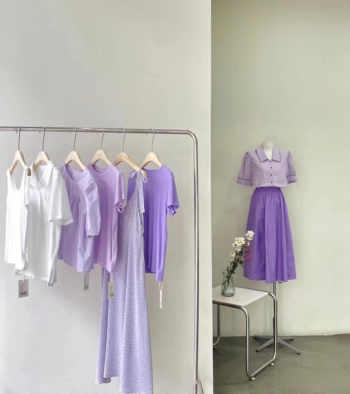 New in early summer! [miss LAN] Korean color contrast temperament shirt 10091# XJ