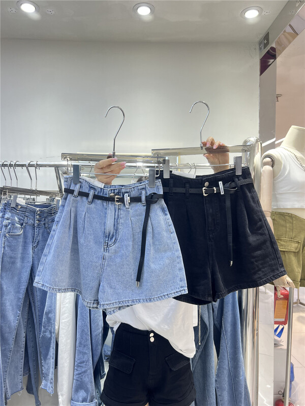 [洣 Cho] design sense vintage fashion denim shorts (with belt) 6950# LSL