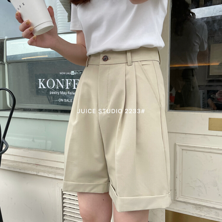 [juice] Korean high waist curled casual shorts 2233 \ll
