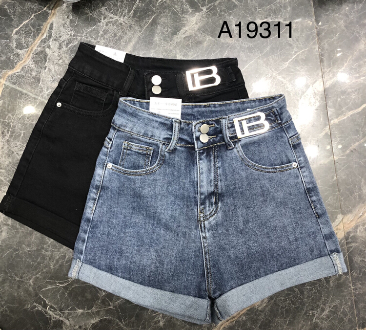 New year in early spring! [queen] Korean fashion high waist solid color denim shorts a19311# ozq