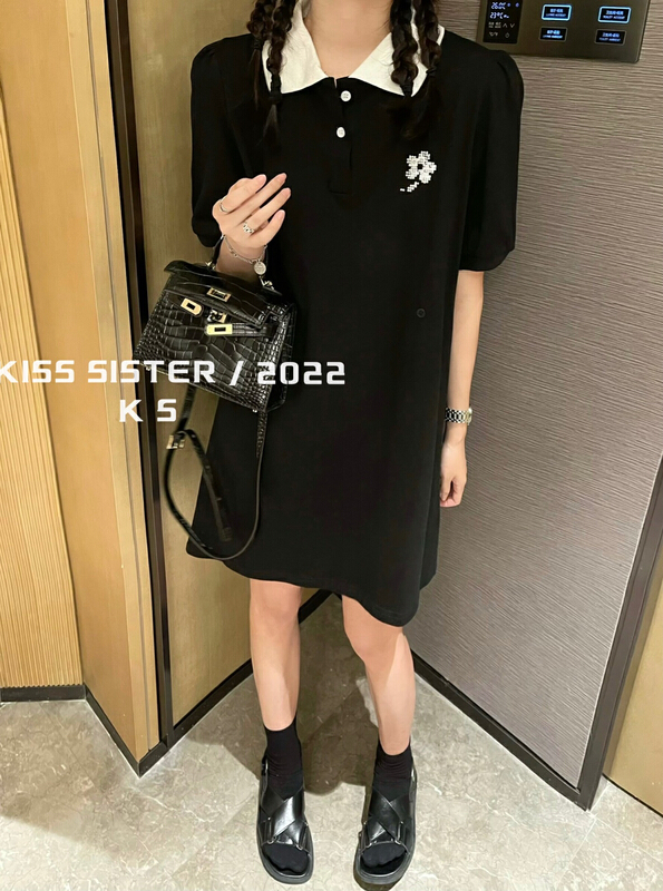 初夏上新!【KISS SISTER】韓版洋氣顯瘦百搭連衣裙  9163-1#  OZQ