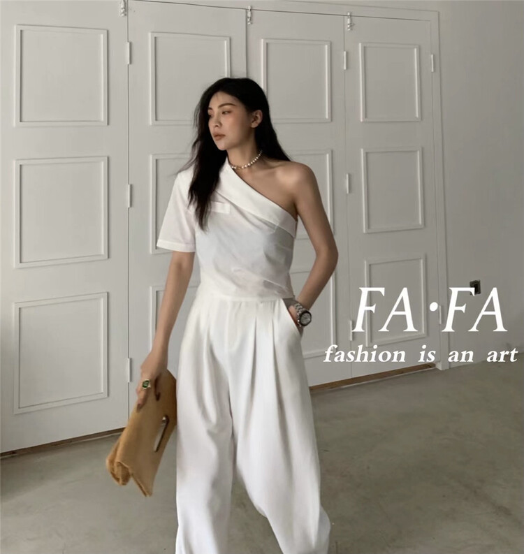 [Fafa] design sense one shoulder fashion blouse 16968# zxl