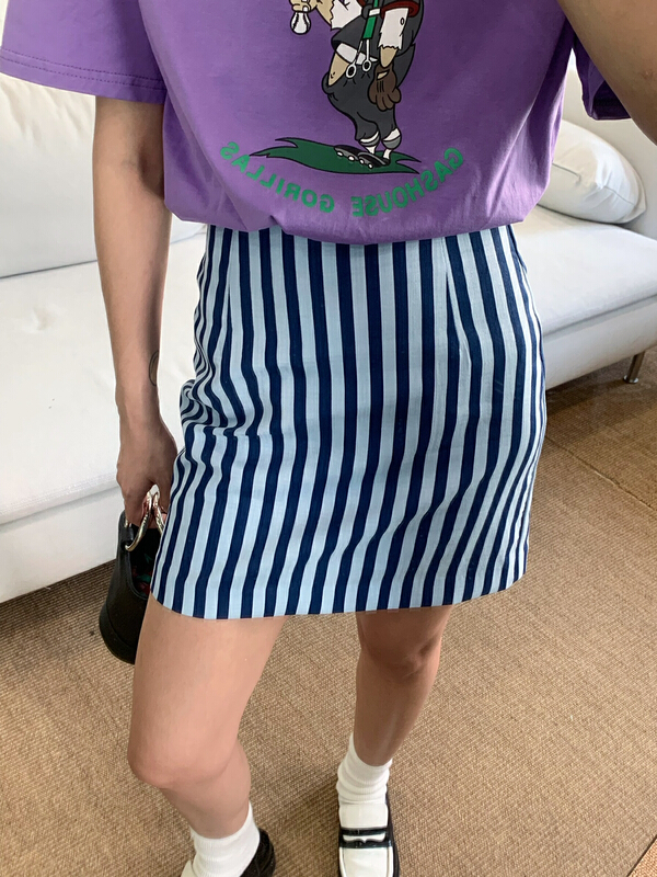 [trust me] Korean striped slim skirt 68250# ozq