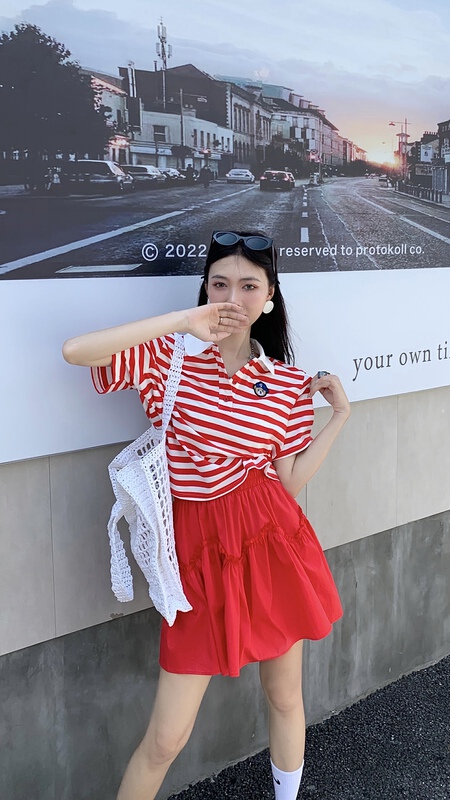 [our] Korean fashion embroidered bear short sleeve T-shirt 10028# LSW