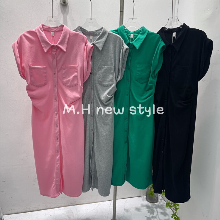 [M.H] Korean Versatile Single breasted dress 8285# PCZ