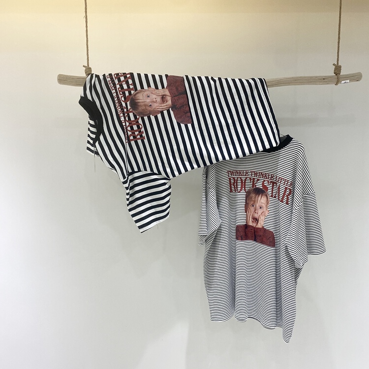 [just soso] Korean loose and versatile figure print short sleeve T-shirt 6955# CSX