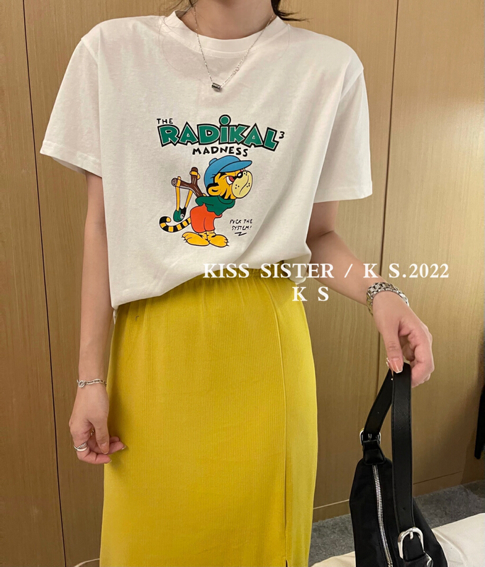 Original price 55.67! New year in early spring! [kiss sister] comfortable small cartoon short sleeve T-shirt 9052# ozq