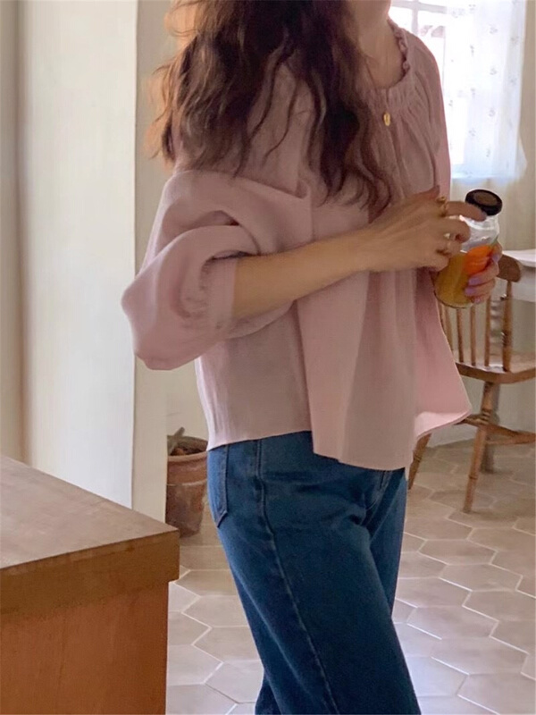 goods in stock! [Selene] simple, versatile and slim shirt 202239# XYJ
