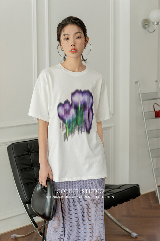 New year in early spring! [Coline] round neck fashion Korean Short Sleeve T-shirt c20086# hyy