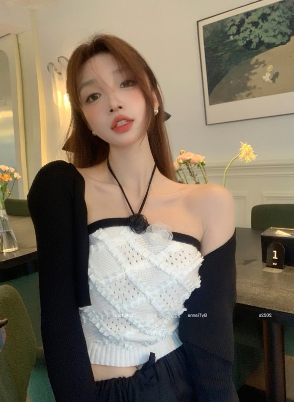 [pan] advanced women's suspender + external wearing neck hanging small fragrant wind advanced sunscreen shirt suit 00474# PCZ