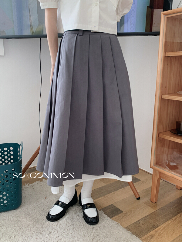 New in early summer! [so common] high waist slim pleated skirt 62436# XYJ