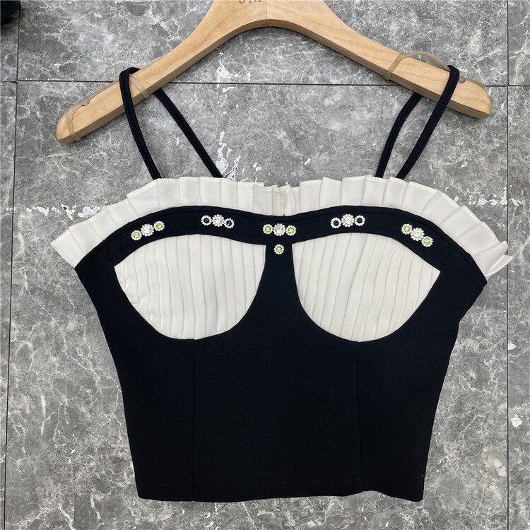 [JM charming] chic pure style color matching vest / suspender 8328# JJ