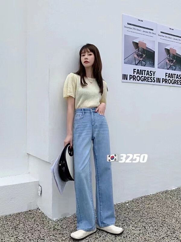 [M +] foreign style versatile wide leg jeans m3250# CLS