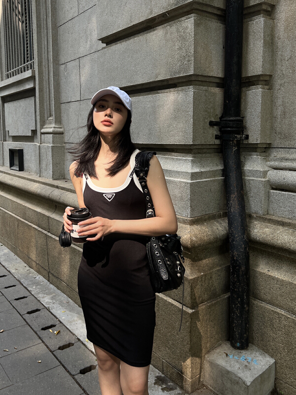 New in early summer! [7n] thin and color blocked triangular vest / sling 3335# ozq
