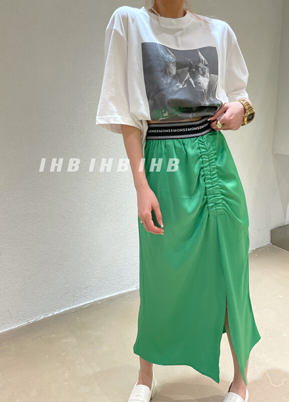 goods in stock! New in early summer! [I style] letter rib waist skirt 8200# ozq
