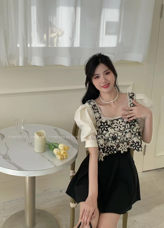 [forever23] Korean little sister temperament Crocheted blouse 779# hjy