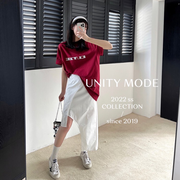 [unit] commuting style, high-class feeling, small irregular split skirt 6396# cqw