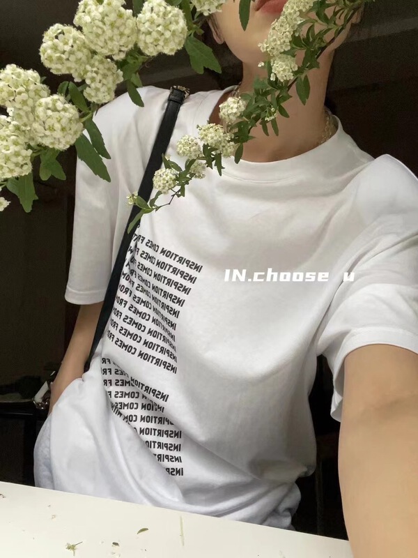 goods in stock! New in early summer! [in. Choose u] casual lettered short sleeve T-shirt 66226# zxl
