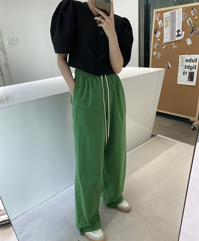 [modern 197] Korean version solid color legged casual pants 1595# zyh