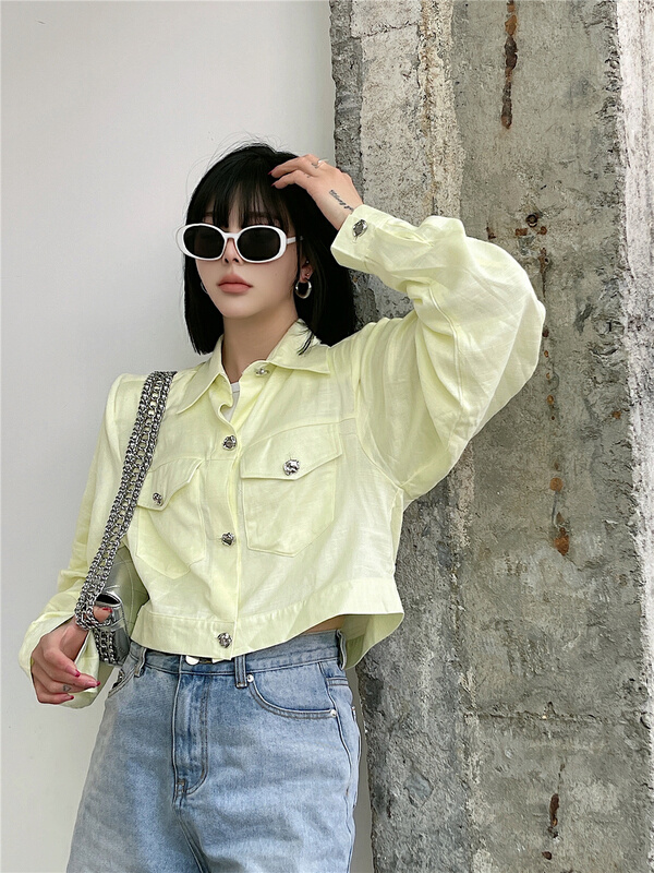 goods in stock! [open] fashion temperament Vintage shirt 8772# ozq