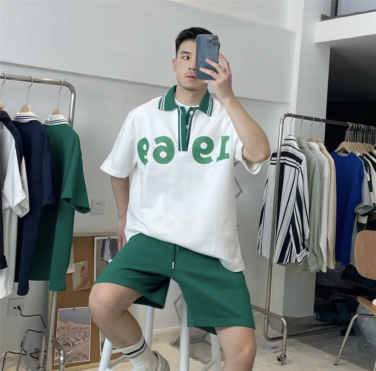 New in early summer! [MF] Korean printed loose polo shirt 6162# ZZL