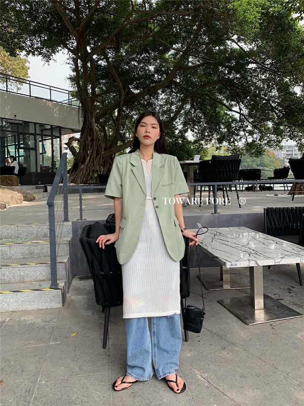 Original price 174.84! New year in early spring! [ward fore] Korean style short sleeved suit w6076# zxl