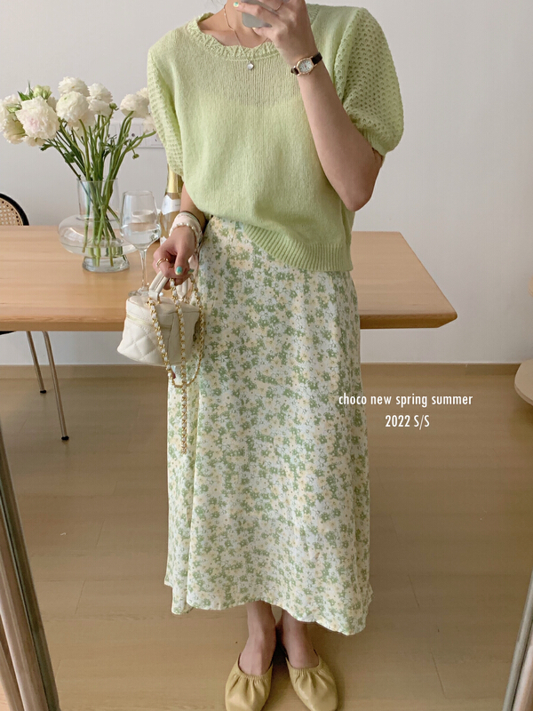 New year in early spring! [choco] Korean style small fresh broken flower fishtail skirt (excluding matching) 8168# LSW