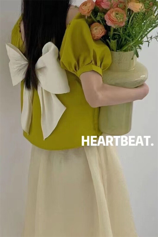 [Heartbeat] Korean style bow tie blouse 4006# HBx