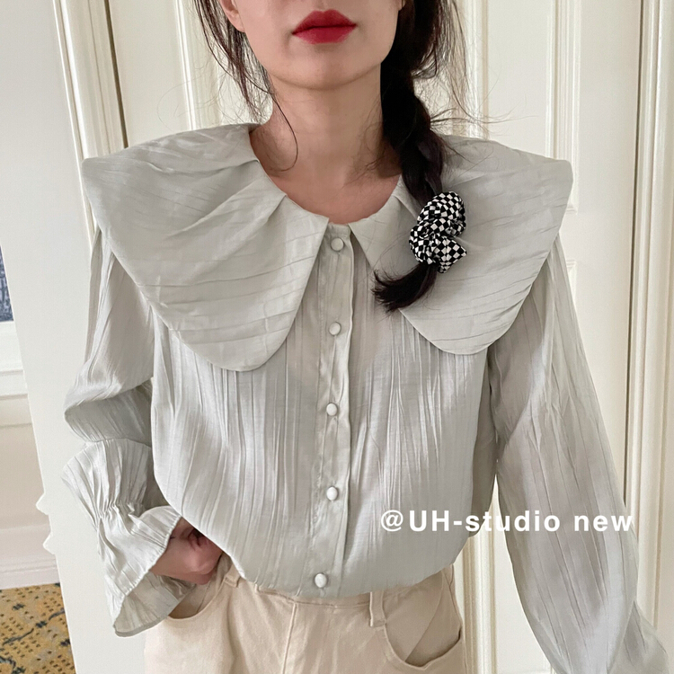 New year in early spring! [uh] college style doll collar bag button up shirt ys1-7601# hjy